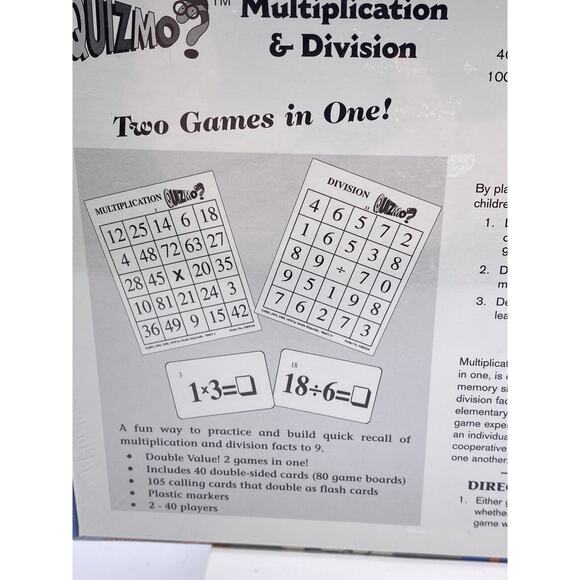 Quizmo Multiplication & Division Bingo World Class Learning Material Vintage - Picture 3 of 5